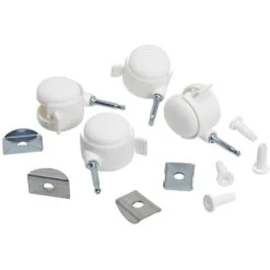 Jeu De 4 Roulettes à Frein Blanc De Sauthon Baby's Sweet Home