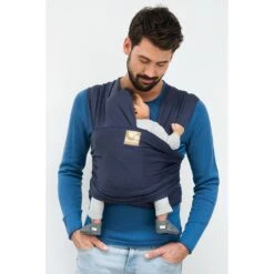 Écharpe De Portage Tricot-Slen Organic Extensible Bio Jean 540 Cm De Babylonia