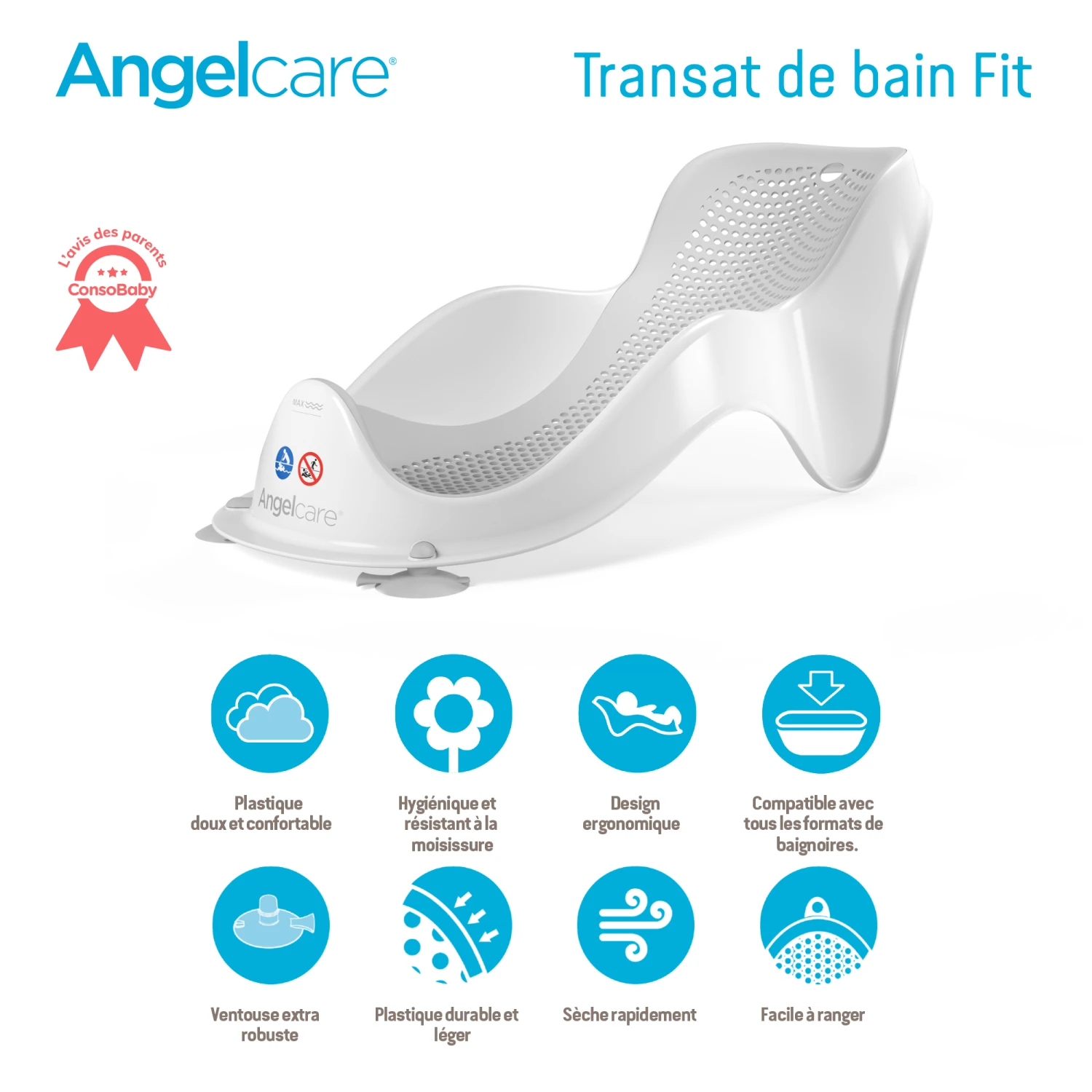 Transat De Bain Fit Gris De Angelcare – Image 9