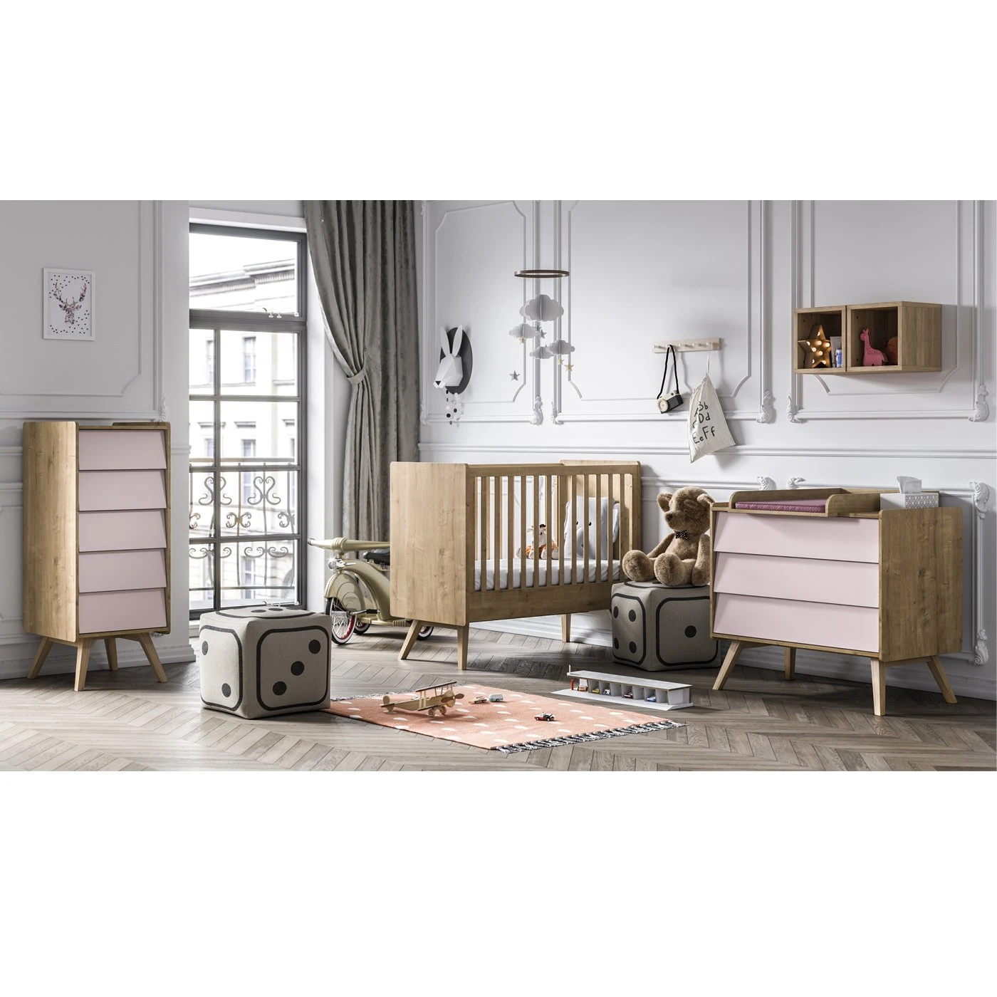 Chiffonnier Vintage Bois / Rose De Vox – Image 2
