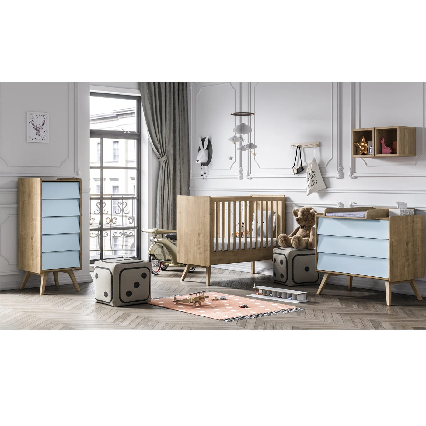 Chiffonnier Vintage Bois / Vert De Vox – Image 2