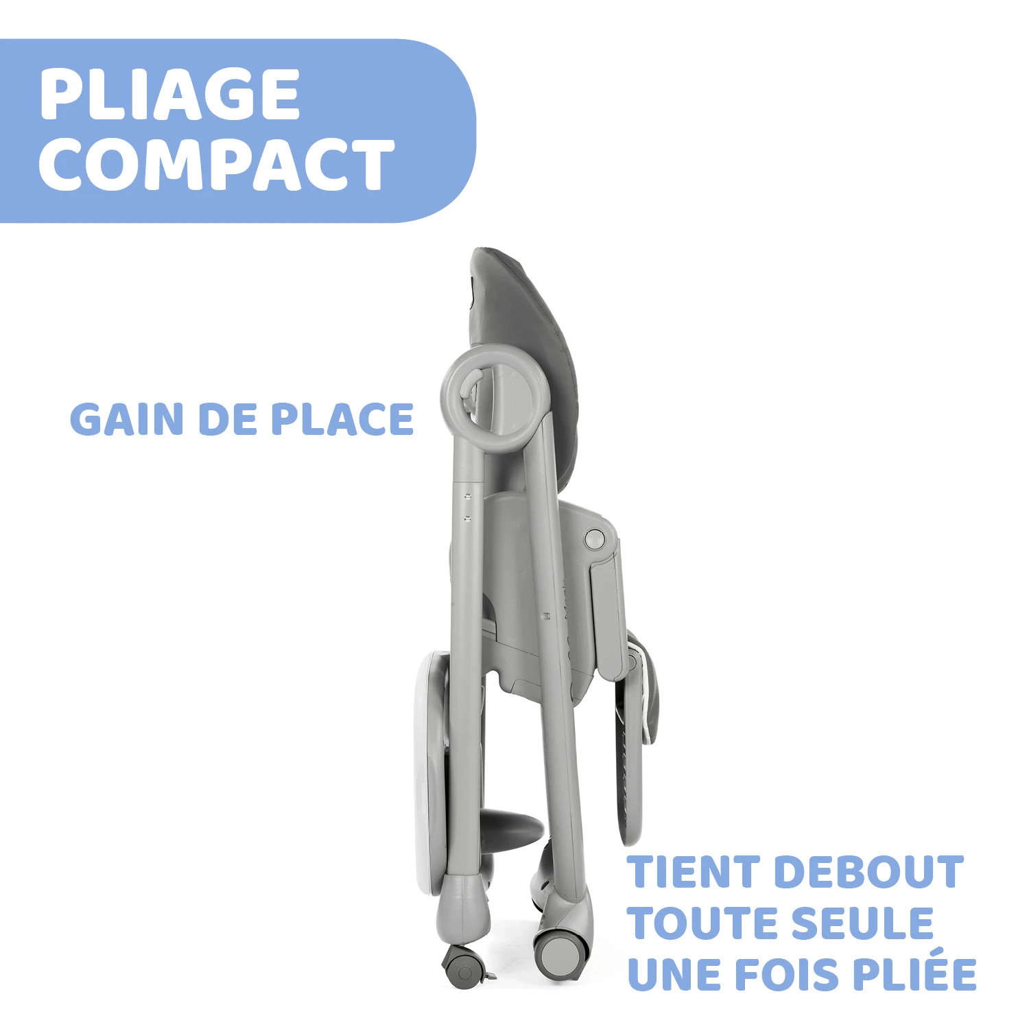 Chaise Haute Polly Magic Relax 4 Roues Graphite De Chicco – Image 5