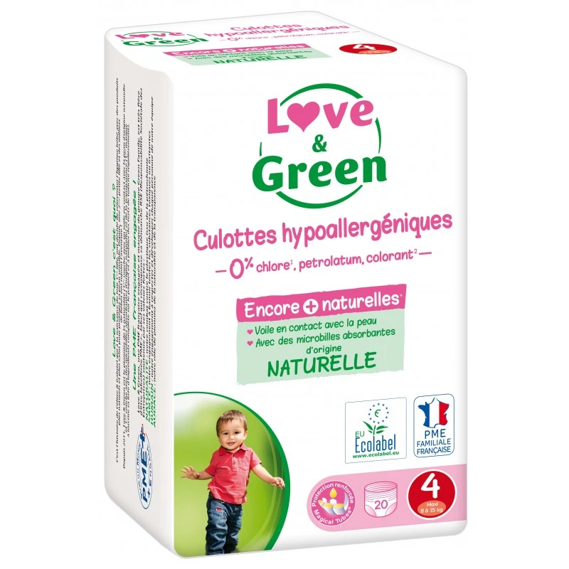 Couches-culottes écologiques Blanc T5 De Love & Green