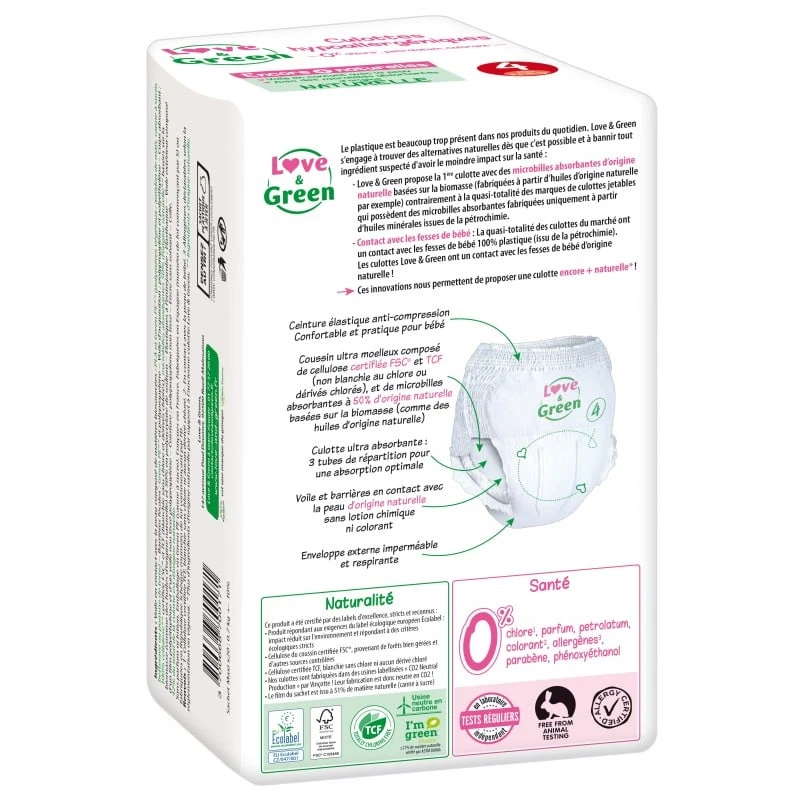 Couches-culottes écologiques Blanc T5 De Love & Green – Image 2