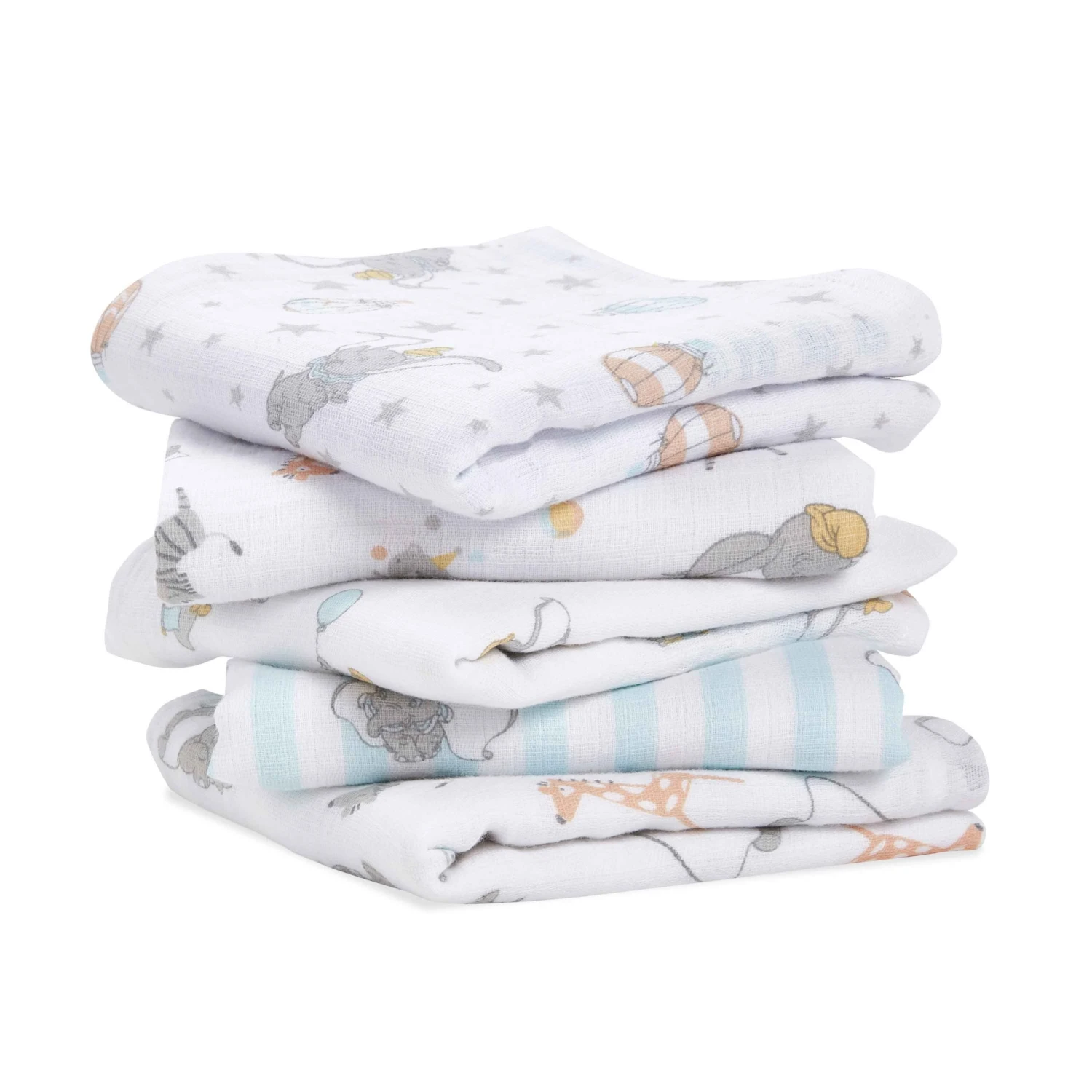 Lot De 5 Langes Musy 60x60 Dumbo De Aden + Anais Essentials