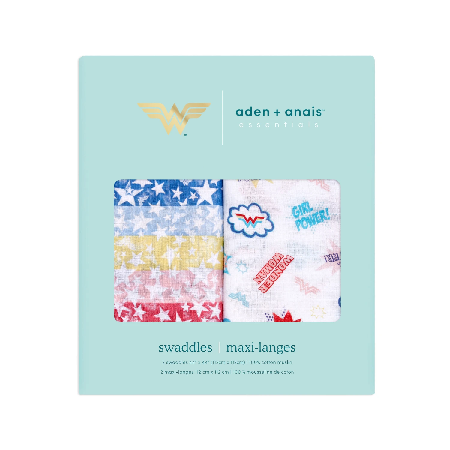 Lot De 2 Maxi Langes Wonder Woman De Aden + Anais Essentials – Image 4