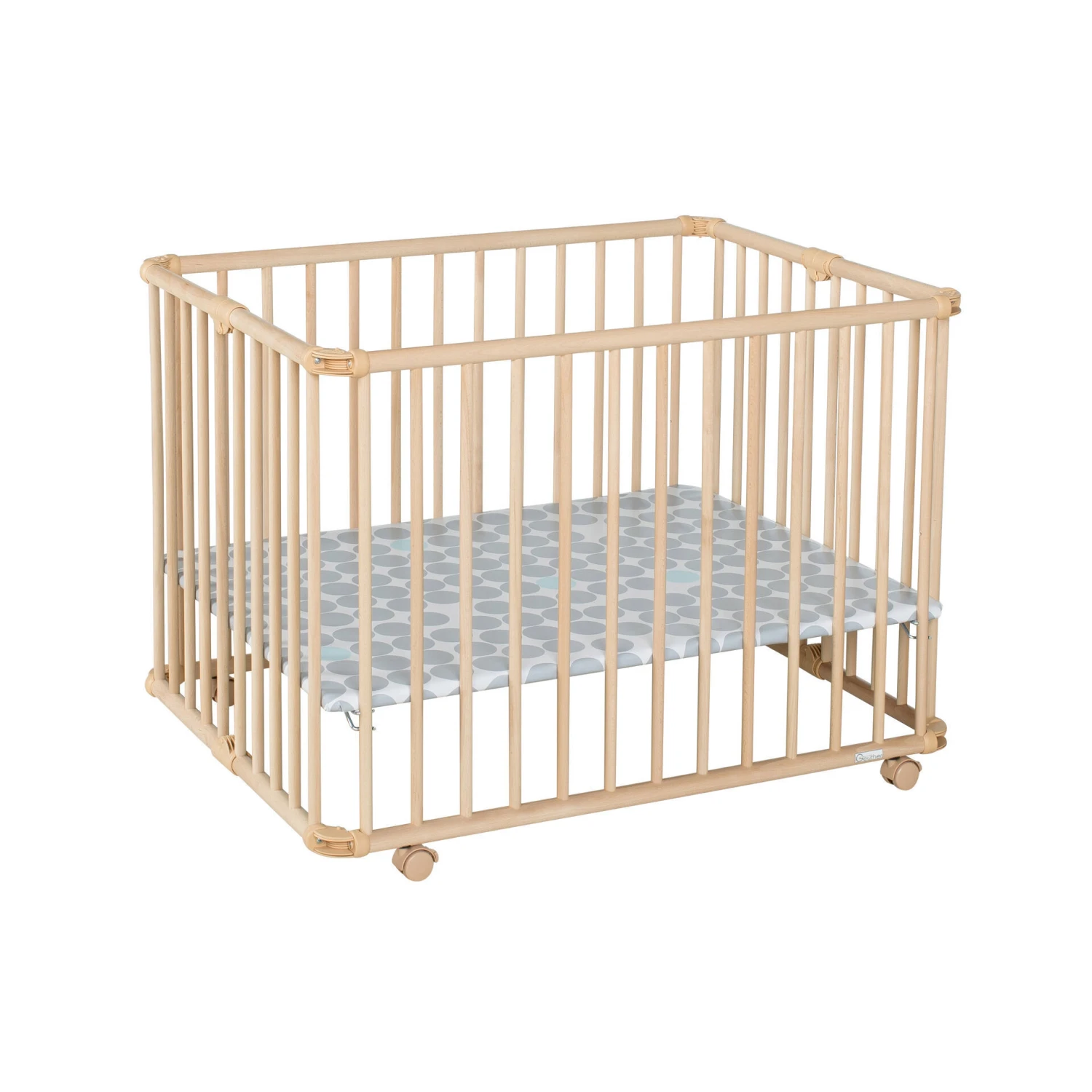 Parc Pliable Lucilee+ Petit Modèle Naturel Pois Gris De Geuther – Image 2