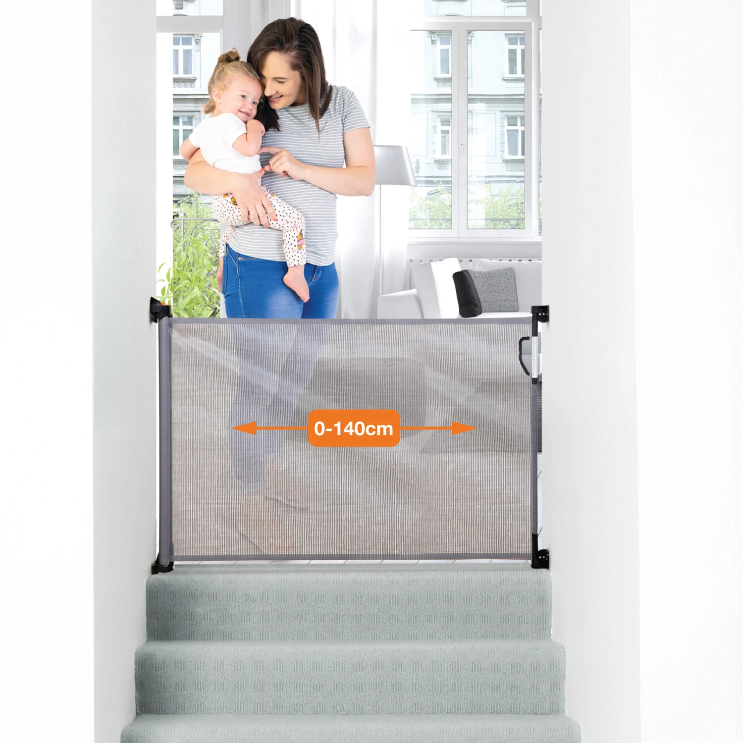 Barrière De Sécurité Rétractable 0-140 Cm Gris De Dreambaby – Image 6