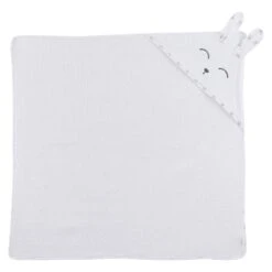 Cape De Bain Lapin Câlin Blanc Talc De P'tit Bisou