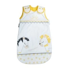 Pluche Et Pompon Sac Nid été Blanc/Jaune 0-6 Mois De Sauthon Baby's Sweet Home