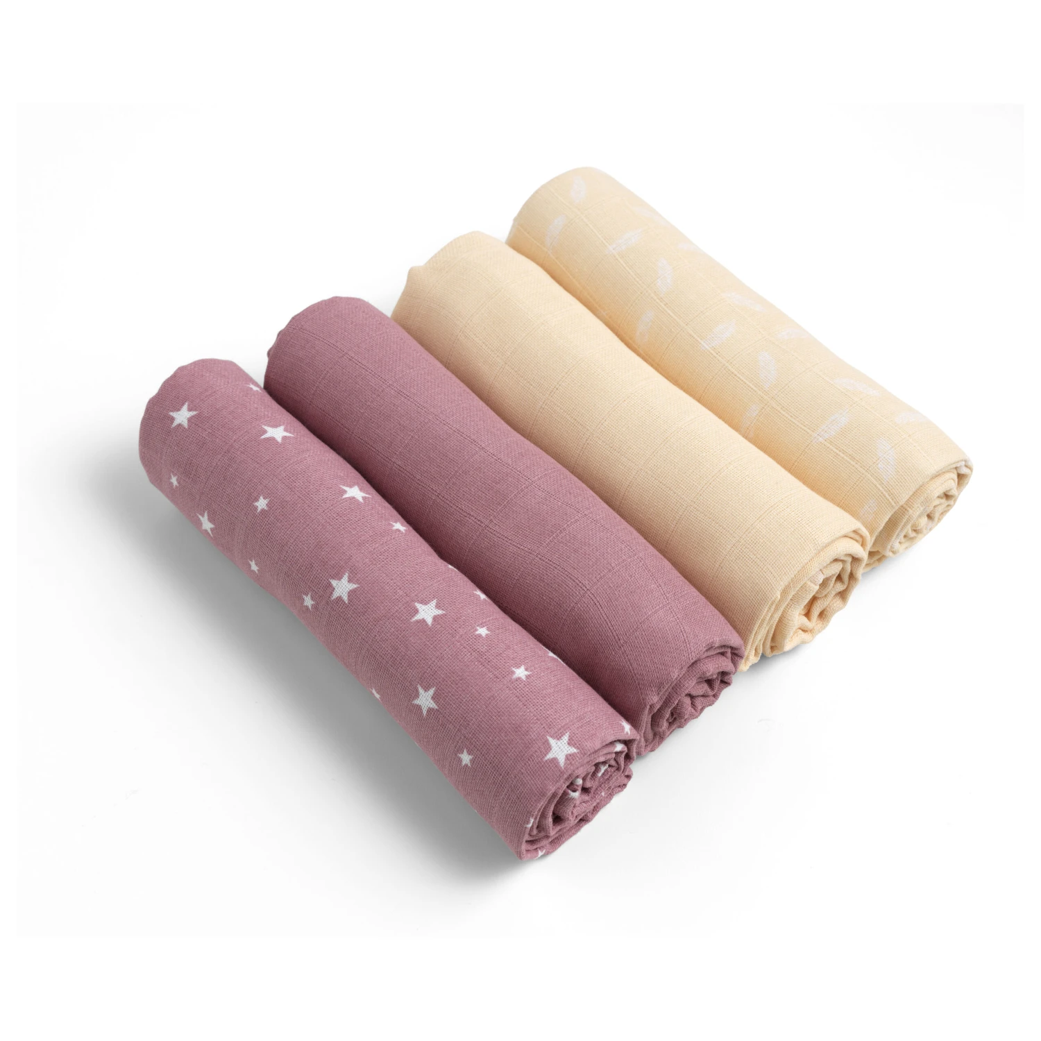 Lot De 4 Langes Rose Douceur 110 X 110 Cm De P'tit Bisou