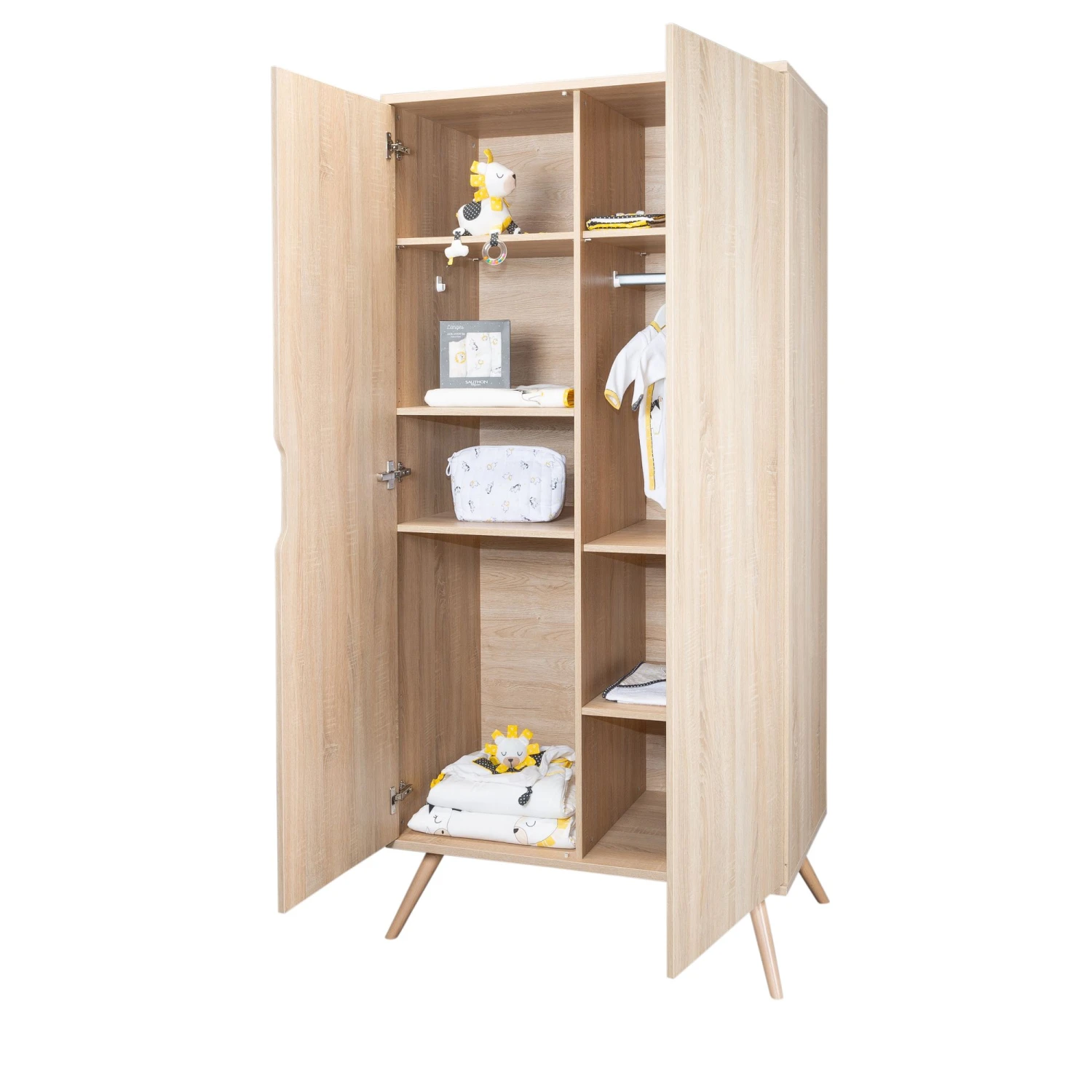 Sixties Armoire 2 Portes Bois De Sauthon Baby's Sweet Home – Image 2