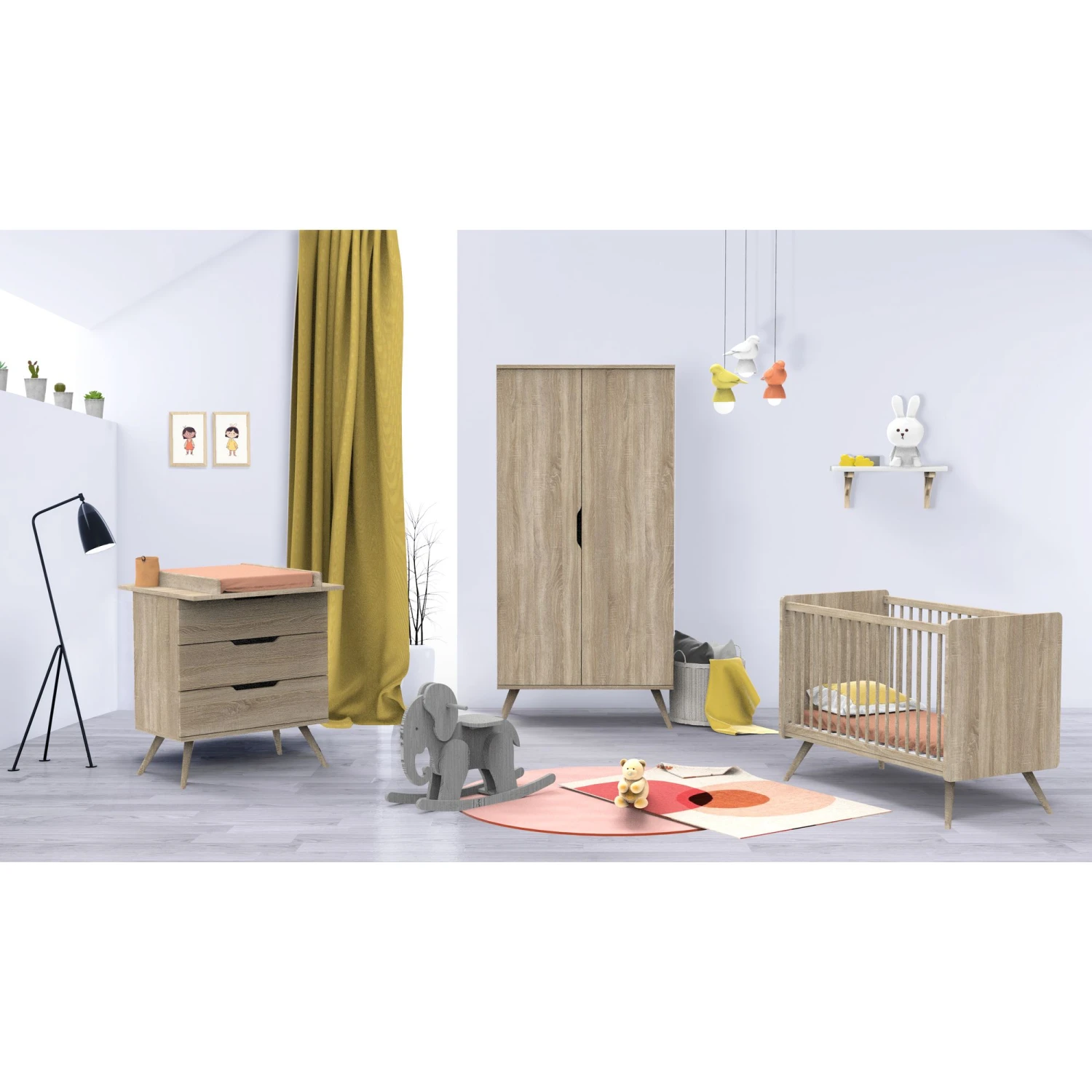 Sixties Armoire 2 Portes Bois De Sauthon Baby's Sweet Home – Image 3