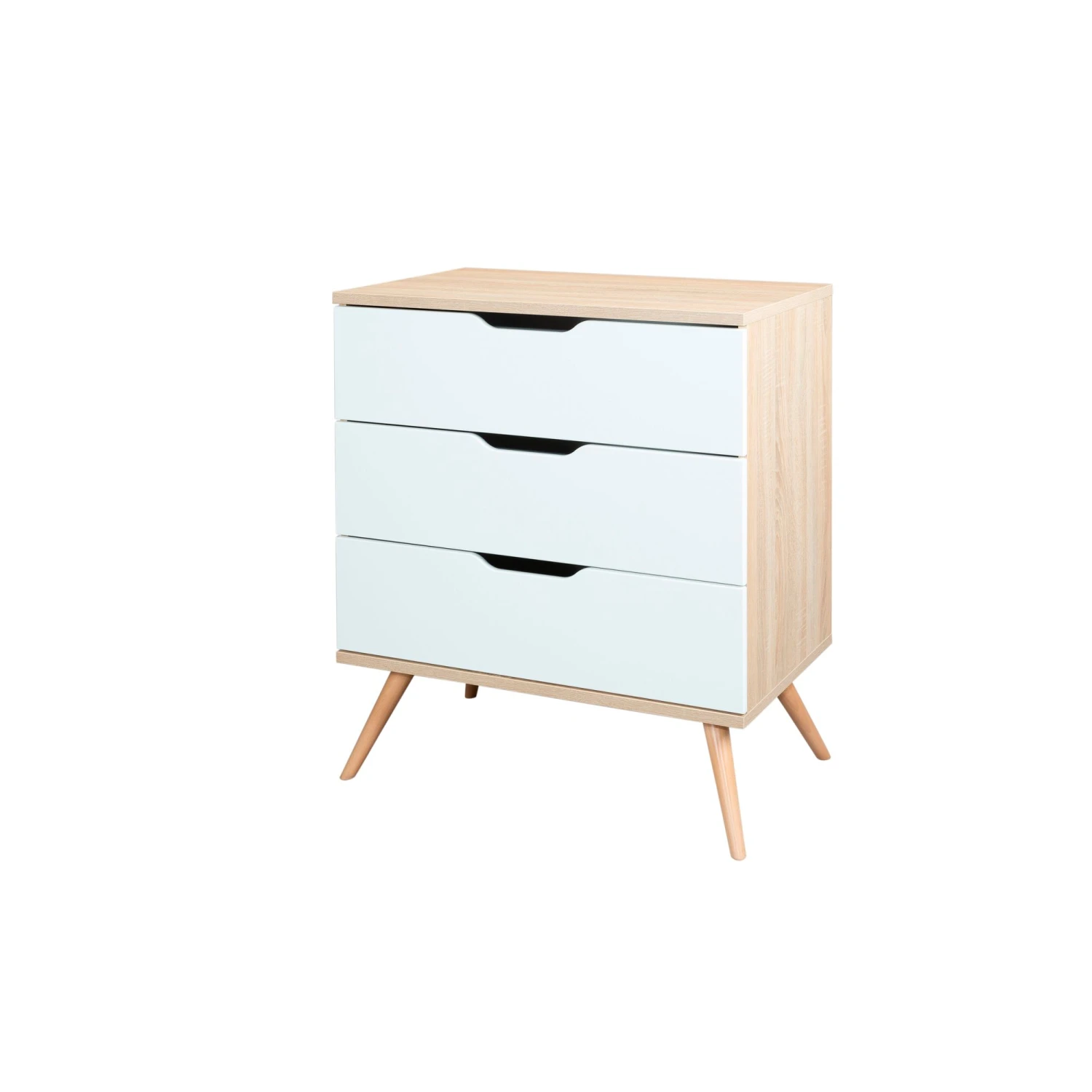 Sixties Commode 3 Tiroirs Blanc De Sauthon Baby's Sweet Home