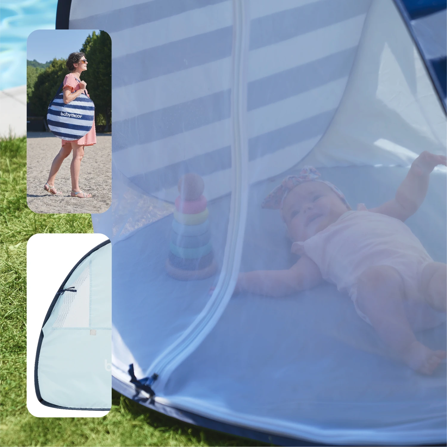 Tente Anti-UV Haute Protection 50+ Marinière Bleu De Babymoov – Image 5