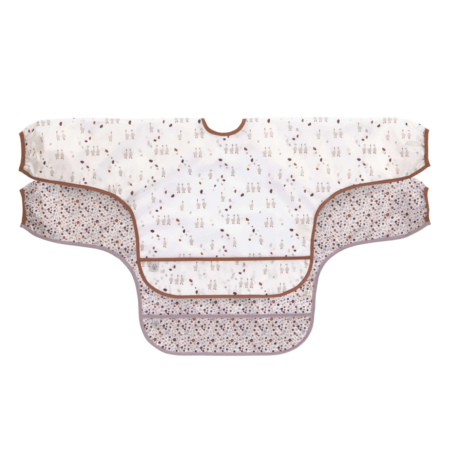 LÄSSIG Lot De 2 Bavoirs Manches Longues Avec Poche Tiny Farmer Oie Lilas Cendré De Lässig