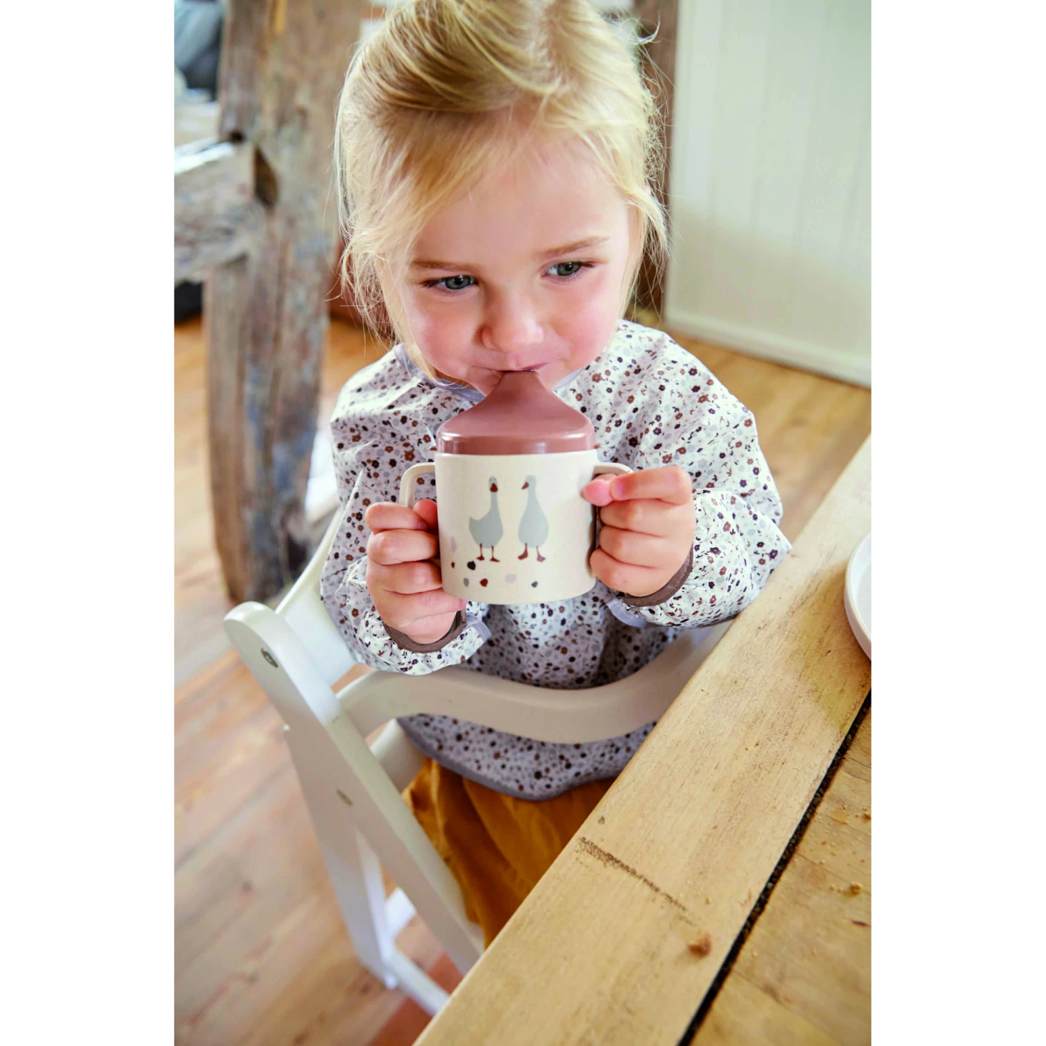 LÄSSIG Lot De 2 Bavoirs Manches Longues Avec Poche Tiny Farmer Oie Lilas Cendré De Lässig – Image 2