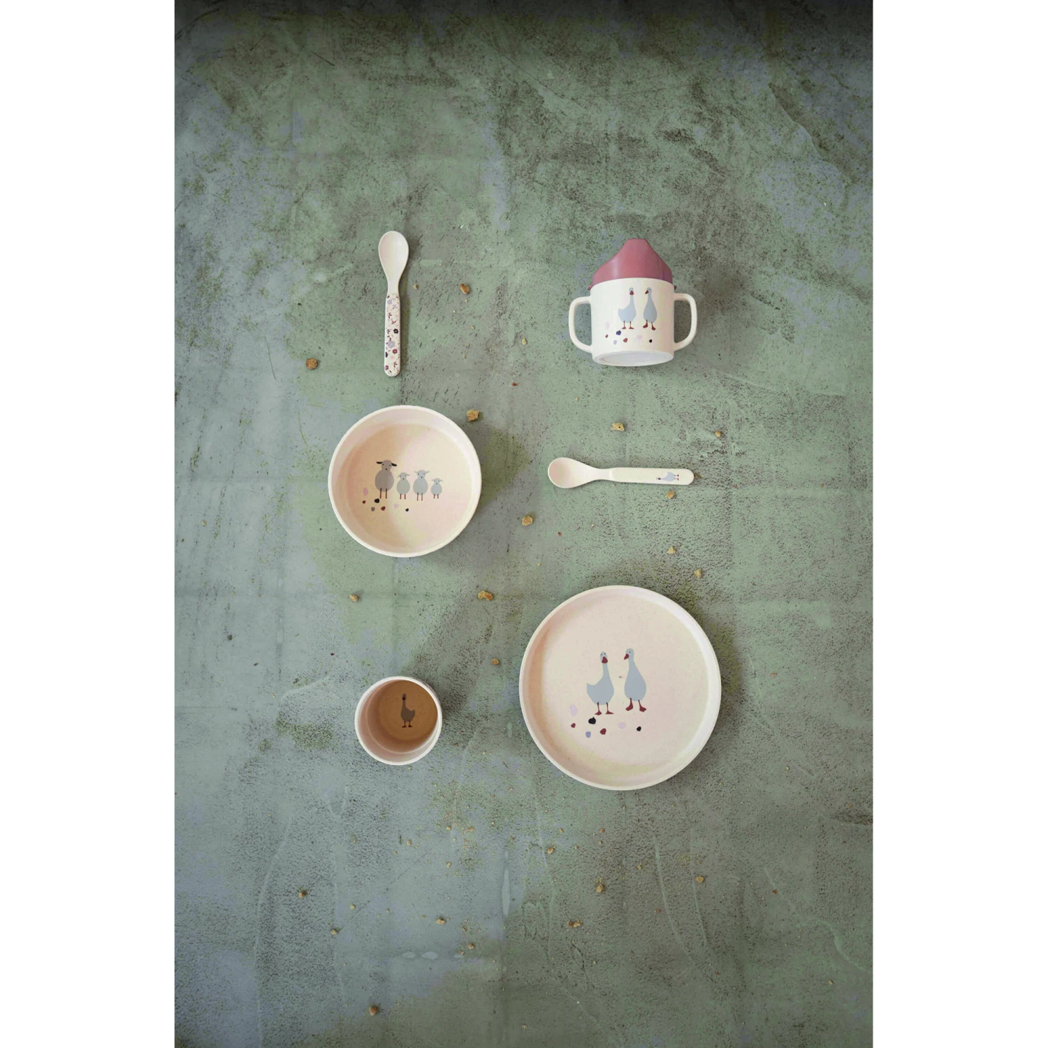 LÄSSIG Tiny Farmer Coffret Repas Enfant Mouton & Oie Nature De Lässig – Image 4