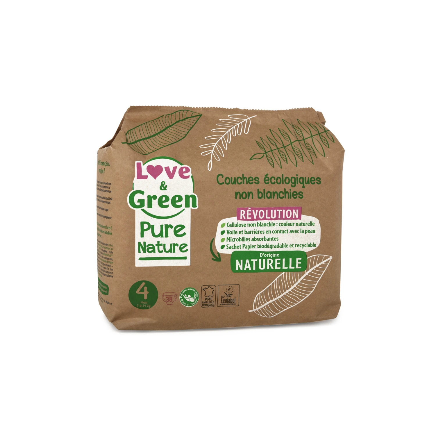 Couches écologiques Pure Nature Eco Label T4 De Love & Green