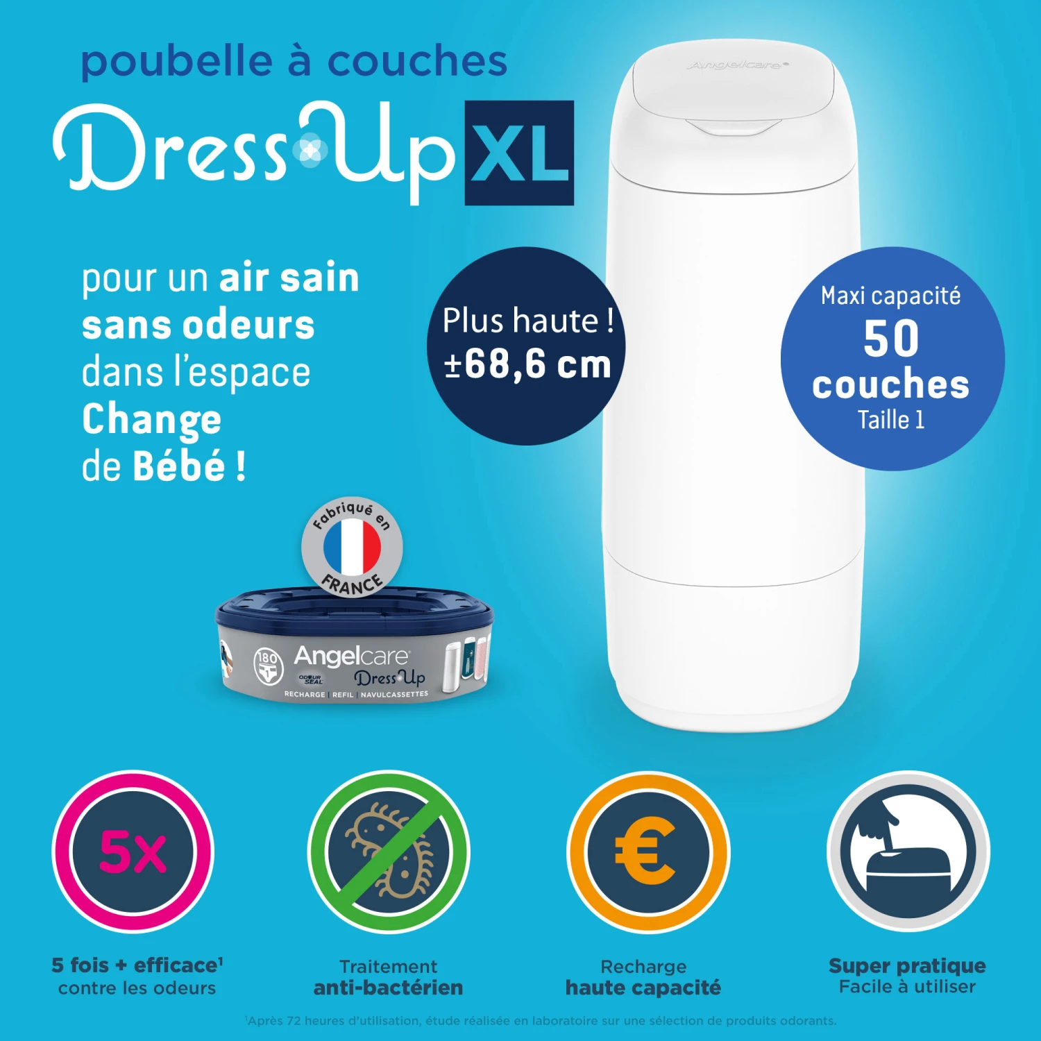 Poubelle à Couches Dress Up XL Blanc De Angelcare – Image 3