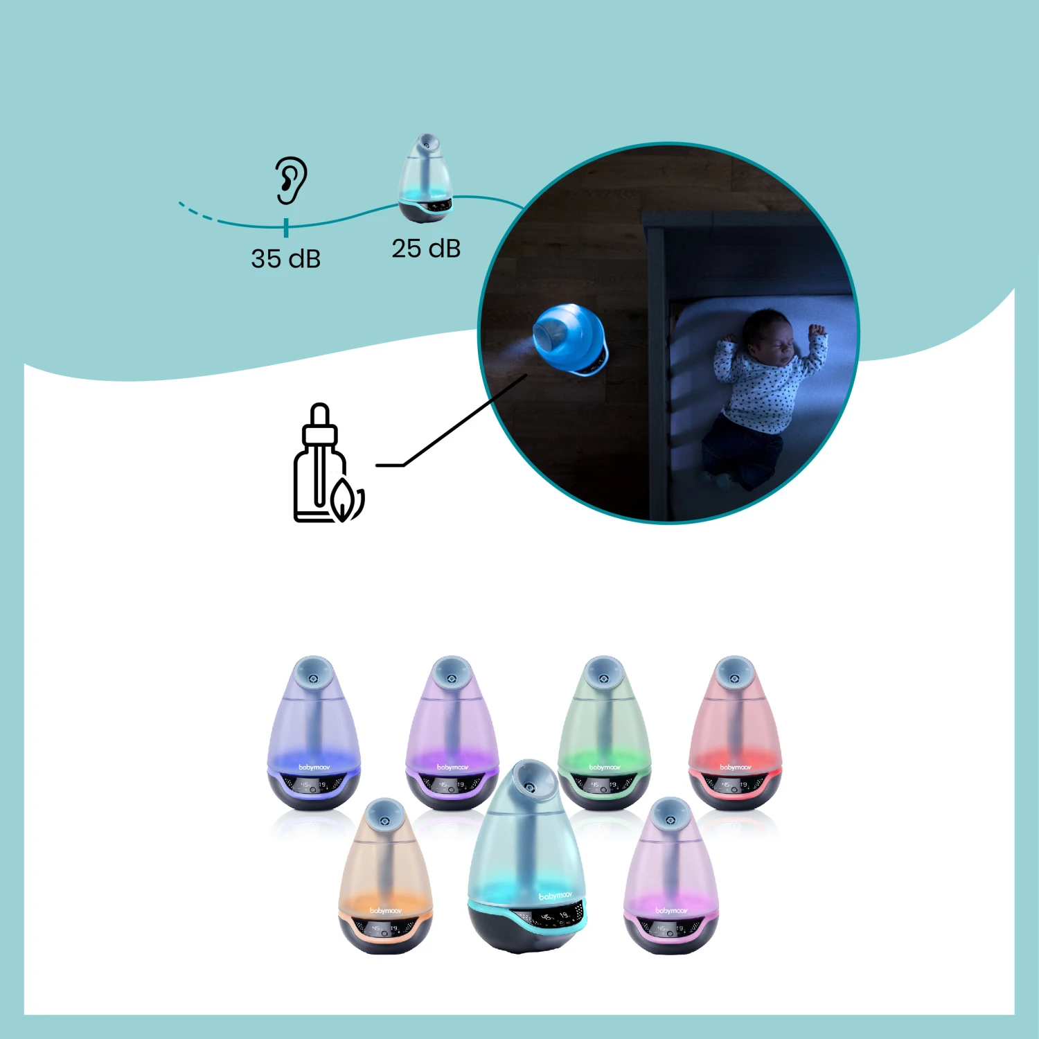 Hygro(+) Humidicateur à Vapeur Froide + Mouche Bébé Blanc De Babymoov – Image 5