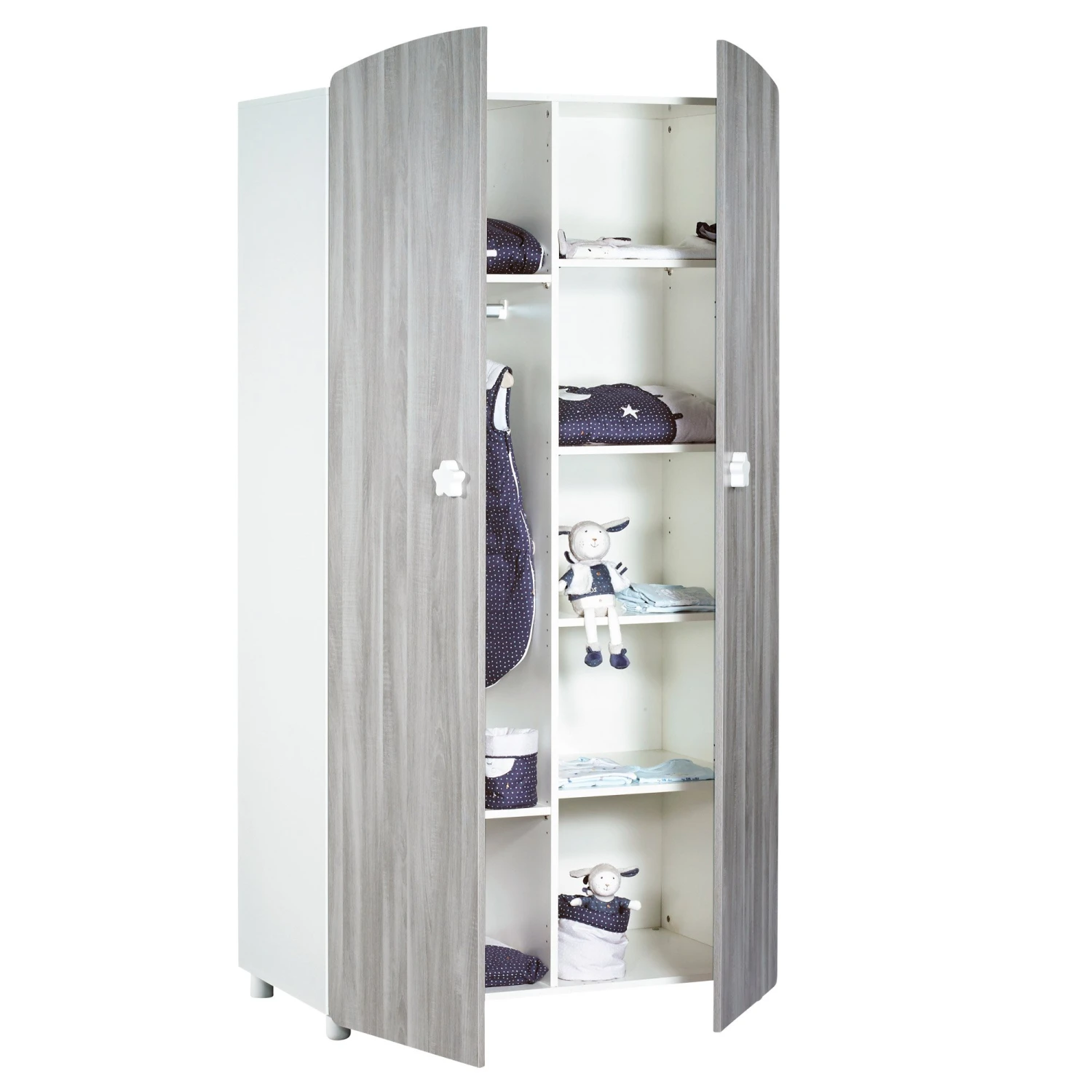 Hugo Armoire 2 Portes Gris / Blanc De Sauthon Baby's Sweet Home – Image 3