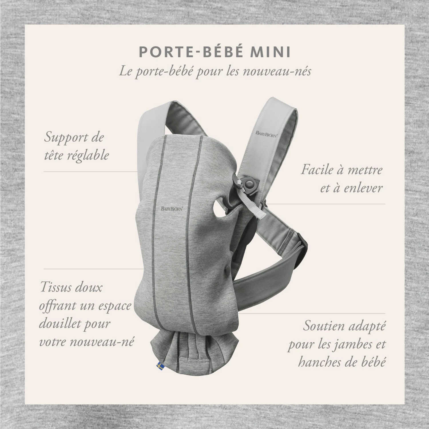 Porte-bébé Mini Vieux Rose Coton De BabyBjörn – Image 6